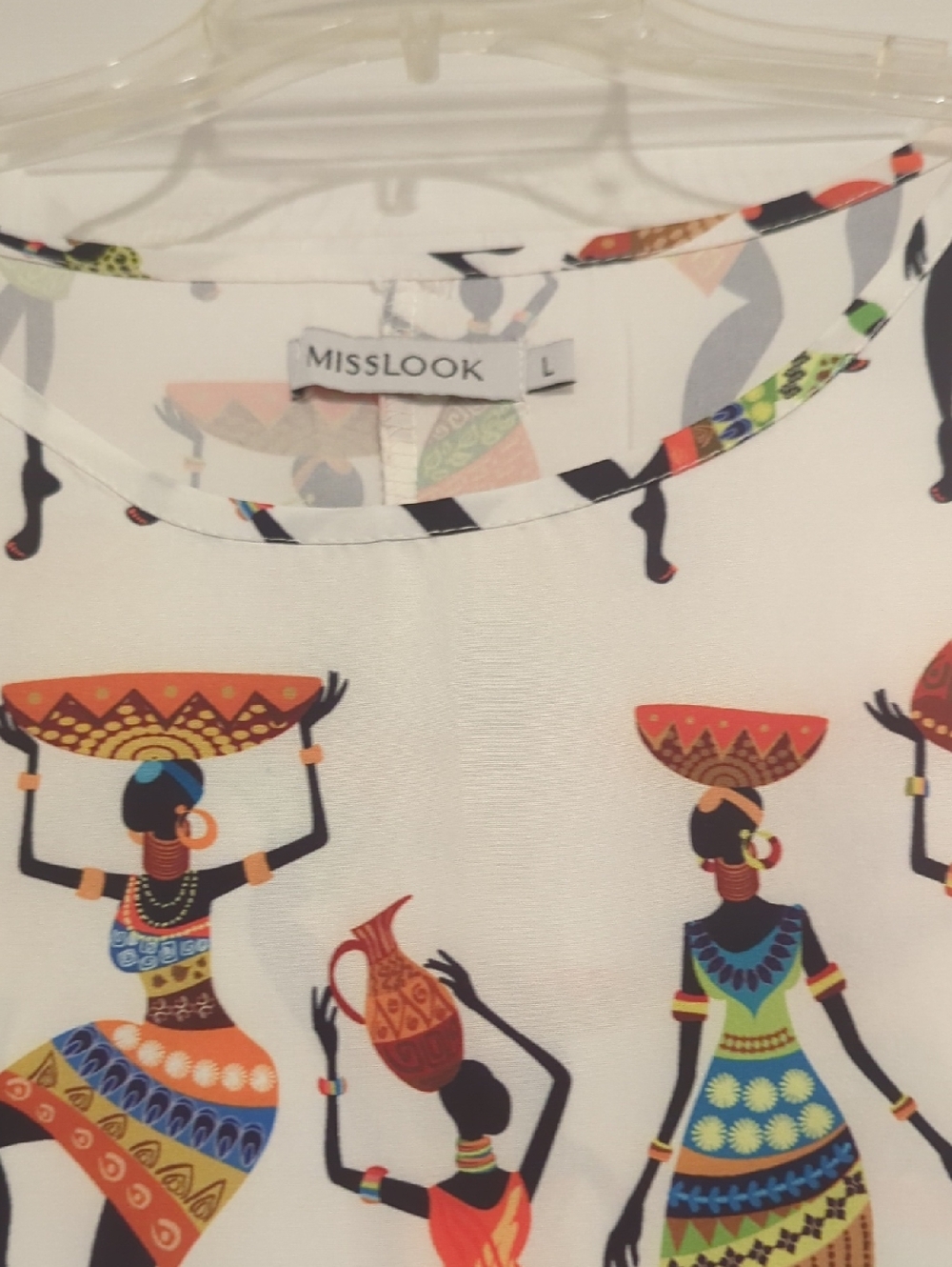 MISSLOOK White Maxi Dress with Multicolor Figurative Print - Picture 3 of 4